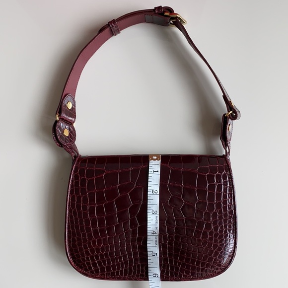 Cartier Vintage Must de Cartier Red Burgundy Crocodile Leather Bag. - Picture 5 of 17